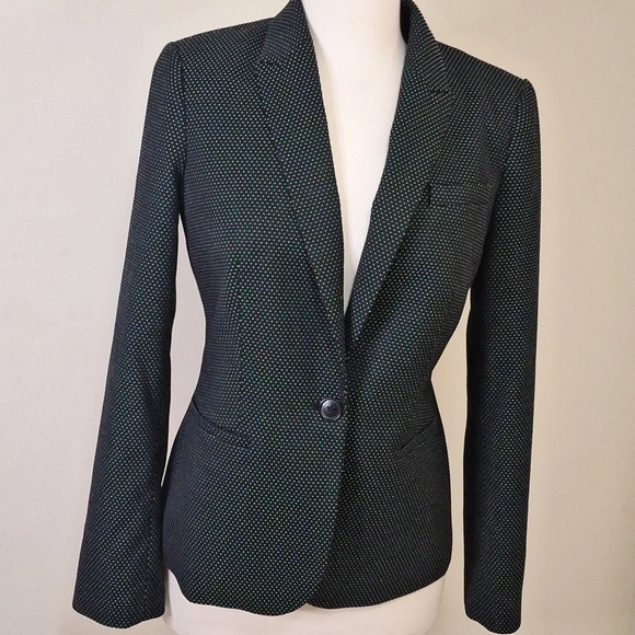 Tommy Hilfiger micro polka-dot single breast blazer SZ 6 - Picture 1 of 10